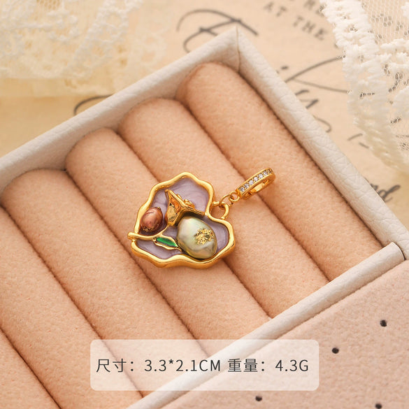 Necklace Pendant Universal Buckle Copper Electroplated Fashion Geometric Heart Flower Leaves Drop Shape Star Accessories