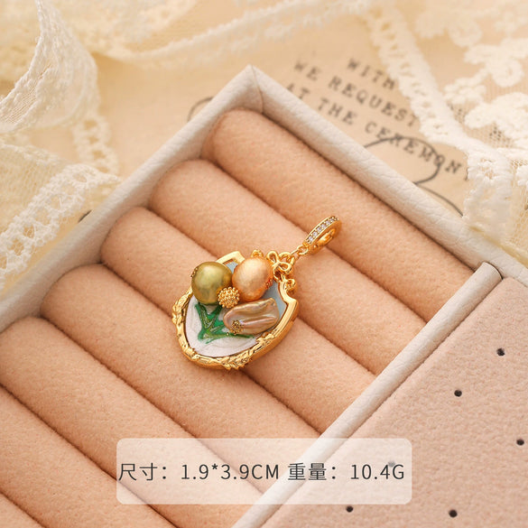 Necklace Pendant Universal Buckle Copper Electroplated Fashion Geometric Heart Flower Leaves Drop Shape Star Accessories