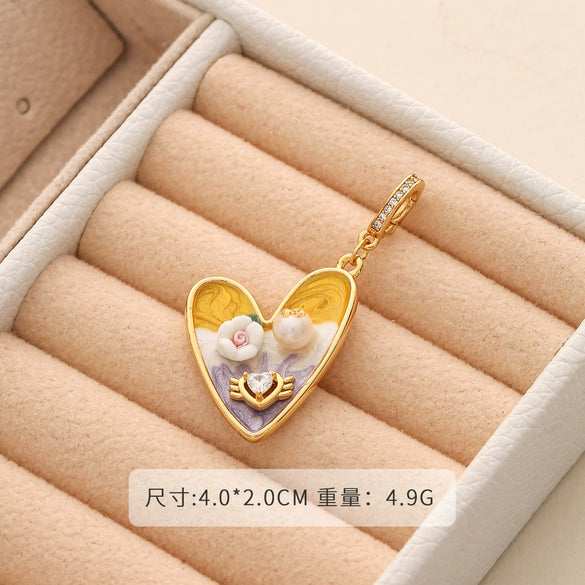 Necklace Pendant Universal Buckle Copper Electroplated Fashion Geometric Heart Flower Leaves Drop Shape Star Accessories