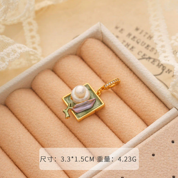 Necklace Pendant Universal Buckle Copper Electroplated Fashion Geometric Heart Flower Leaves Drop Shape Star Accessories