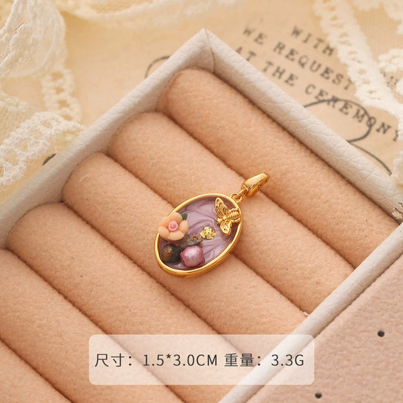 Necklace Pendant Universal Buckle Copper Electroplated Fashion Geometric Heart Flower Leaves Drop Shape Star Accessories