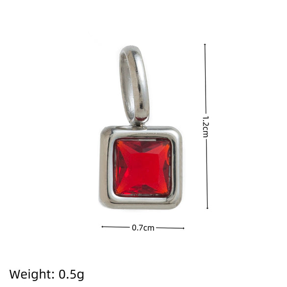 Necklace Pendant Women's Mixed Gemstone Setting Titanium Steel Geometric Style Set With Diamonds