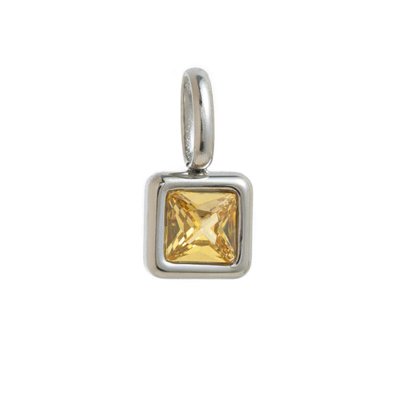 Necklace Pendant Women's Mixed Gemstone Setting Titanium Steel Geometric Style Set With Diamonds