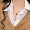 Necklace Pendant Women's Titanium Steel Alloy Geometric Electroplating Imitation Tiger Eye Clavicle Chain Light Luxury Niche Highend Sense Allmatch Internet Celebrity Accessories