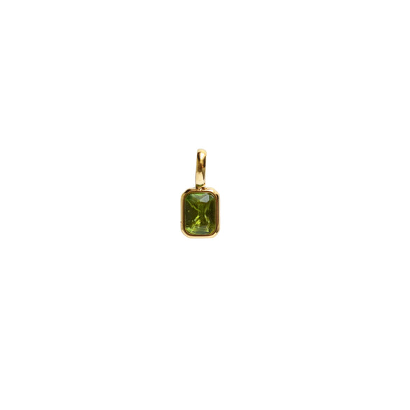 Necklace Pendant Women's Titanium Steel Mixed Gem Inlay Geometric Birthstone Cube Accessory