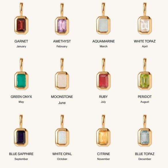 Necklace Pendant Women's Titanium Steel Mixed Gem Inlay Geometric Birthstone Cube Accessory
