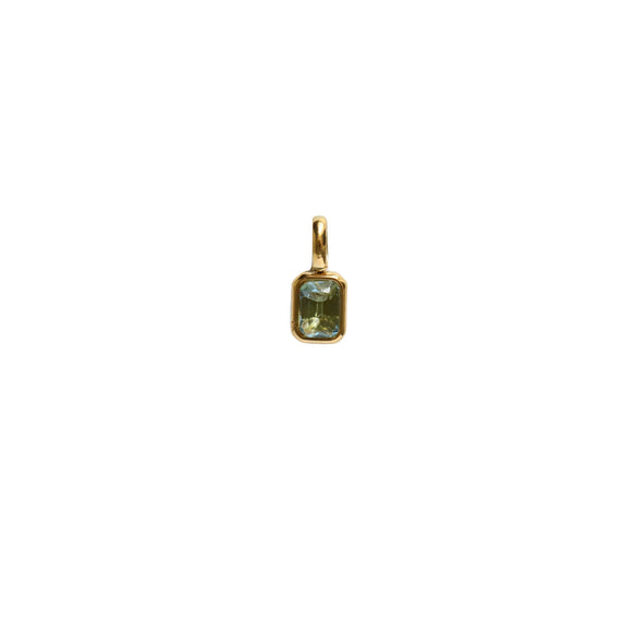 Necklace Pendant Women's Titanium Steel Mixed Gem Inlay Geometric Birthstone Cube Accessory