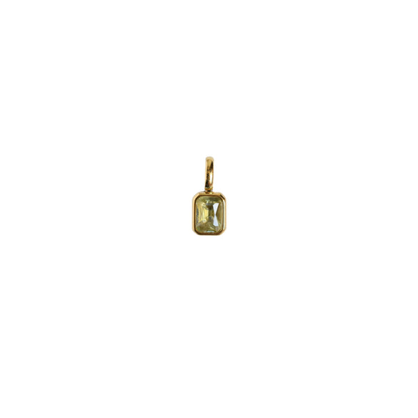 Necklace Pendant Women's Titanium Steel Mixed Gem Inlay Geometric Birthstone Cube Accessory