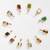 Necklace Pendant Women's Titanium Steel Mixed Gem Inlay Geometric Birthstone Cube Accessory
