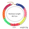 Necklace Plastic Resin Alloy Geometric Cuban Chain Punk Rainbow Acrylic