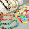 Necklace Plastic Resin Alloy Geometric Cuban Chain Punk Rainbow Acrylic