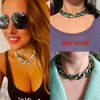 Necklace Plastic Resin Alloy Geometric Cuban Chain Punk Rainbow Acrylic