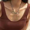 Necklace Plastic Resin Bow Distressed Handmade Electroplated Stacking Style Women's