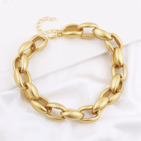 Necklace Plastic Resin Geometric Hiphop Retro Exaggerated Bamboo Chain Choker For Women