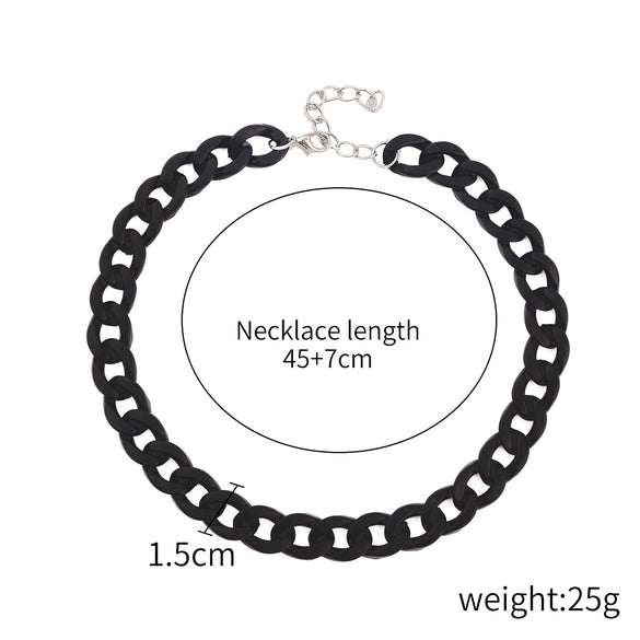 Necklace Plastic Resin Geometric Hiphop Retro Exaggerated Bamboo Chain Choker For Women