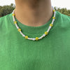 Necklace Plastic Resin Handmade Geometric Hiphop Style Irregular Pearl Yellow Smiley Face Splicing For Men