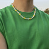 Necklace Plastic Resin Handmade Geometric Hiphop Style Irregular Pearl Yellow Smiley Face Splicing For Men