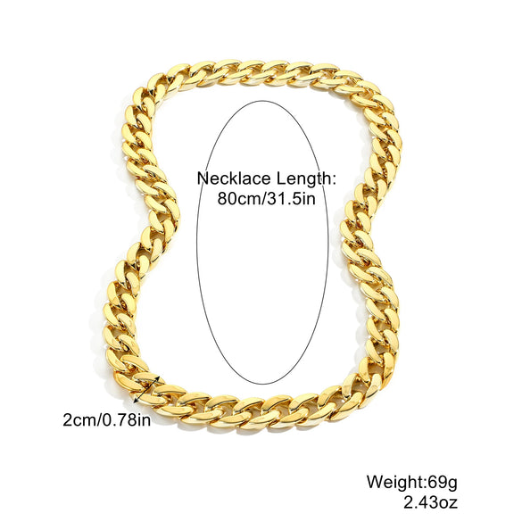 Necklace Plastic Resin Mixed Gem Inlay Geometric Diamond Twisted Chain Unisex Hip Hop Punk Style