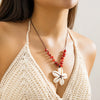 Necklace Plastic Resin Shell Geometric Electroplating Jade Thread