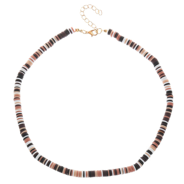 Necklace Polymer Clay Geometric Bohemian Style Electroplating Round