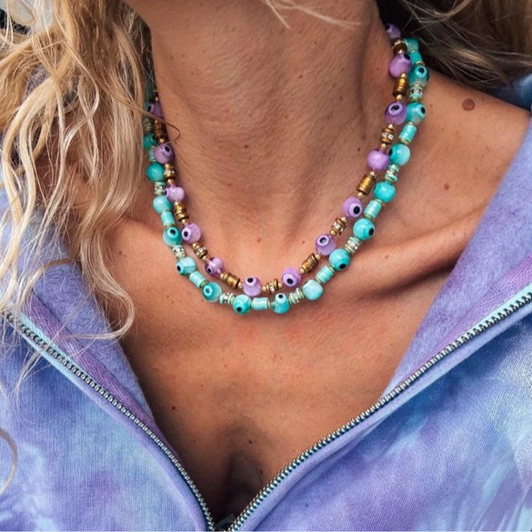 Necklace Polymer Clay Geometric Handmade Devil's Eye For Women