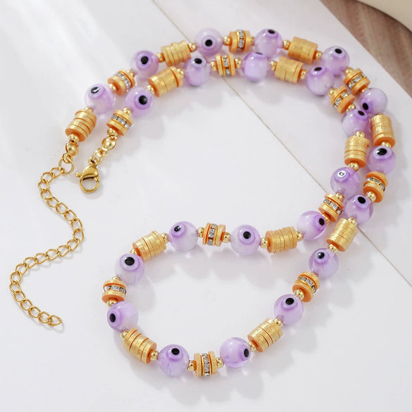 Necklace Polymer Clay Geometric Handmade Devil's Eye For Women