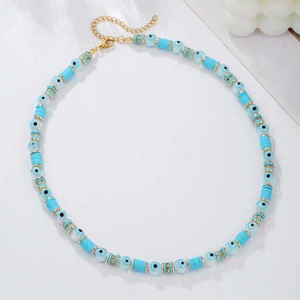Necklace Polymer Clay Geometric Handmade Devil's Eye For Women
