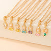 Necklace Princess Sweet Copper Microinlay Goldplated Artificial Gemstones And Semiprecious Stones Pendant