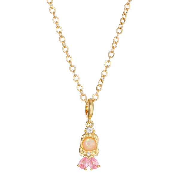 Necklace Princess Sweet Copper Microinlay Goldplated Artificial Gemstones And Semiprecious Stones Pendant