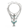 Necklace Punk Retro Metal Turquoise Cow Head Geometric Style