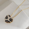 Necklace Python Zircon Snake Pattern Heart Shape Copper Electroplated For Women