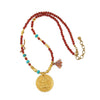 Necklace Red Agate Stainless Steel Copper Handmade Ancient Style
