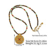 Necklace Red Agate Stainless Steel Copper Handmade Ancient Style