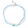 Necklace Resin Animal Zodiac Geometric Electroplating Doublelayer Rice Bead Clavicle Chain For Women