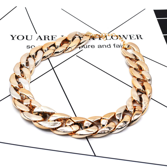 Necklace Resin Constellation Gold Plated Trendy Thick Chain Unisex