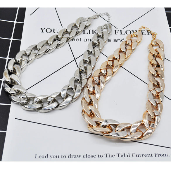 Necklace Resin Constellation Gold Plated Trendy Thick Chain Unisex