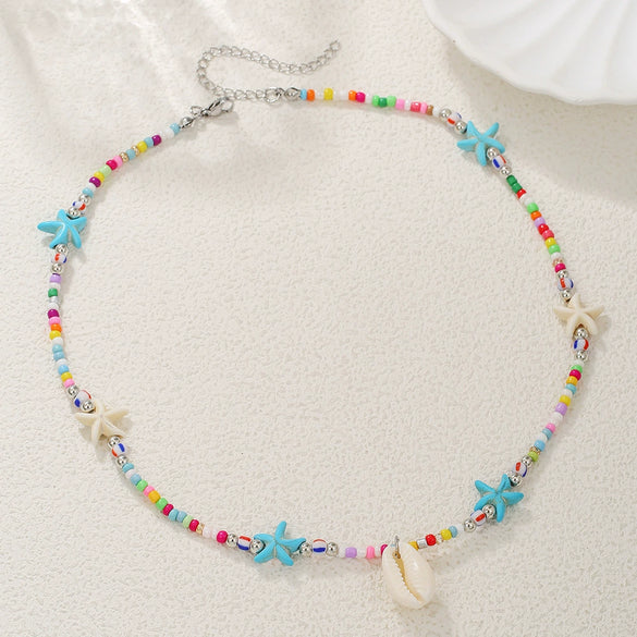 Necklace Resin Stainless Steel Polymer Clay Geometric Handmade Starfish Shell Conch Turtle For Women And Men
