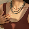 Necklace Retro Antique Silver Ccb Copper Alloy Geometric Beaded Electroplating Women's