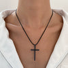 Necklace Retro Geometric Alloy Pendant Leather Rope Chain Electroplating