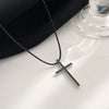Necklace Retro Geometric Alloy Pendant Leather Rope Chain Electroplating
