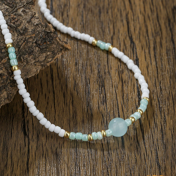 Necklace Rice Bead Bohemian Style Velvet Rope Geometric Handmade