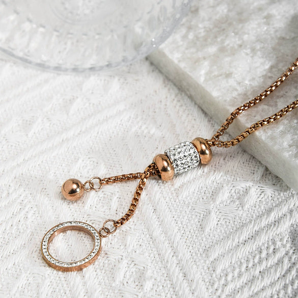 Necklace Ring Pendant Stainless Steel Geometric Electroplating Fashion For Women