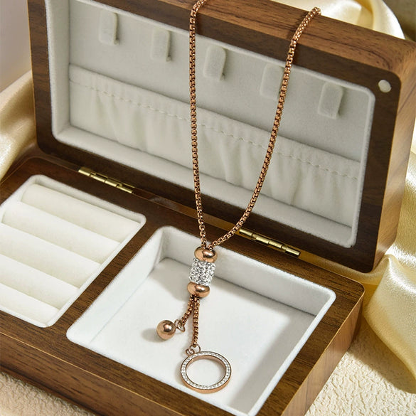 Necklace Ring Pendant Stainless Steel Geometric Electroplating Fashion For Women