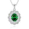 Necklace S925 Pure Silver High Carbon Diamond Aquamarine Marine Zircon Floral Cut Geometric Style For Women