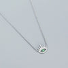 Necklace S925 Silver Cross Chain Geometric Long Eyelashes Devil's Eye Electroplated