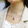 Necklace S925 Silver Geometric Cultivated Color Gem Pendant For Women