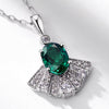 Necklace S925 Silver Geometric Diamond Cultivation Emerald Retro Clavicle Chain Women's