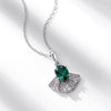 Necklace S925 Silver Geometric Diamond Cultivation Emerald Retro Clavicle Chain Women's