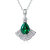 Necklace S925 Silver Geometric Diamond Cultivation Emerald Retro Clavicle Chain Women's