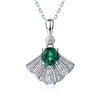 Necklace S925 Silver Geometric Diamond Cultivation Emerald Retro Clavicle Chain Women's